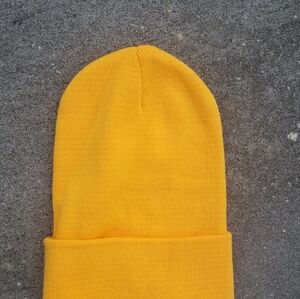 Yellow beanie hat